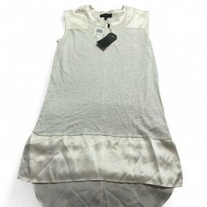 Rag & Bone White and Cream Silk Linen Sleeveless Muscle Tee Womens Sz XXS nwt